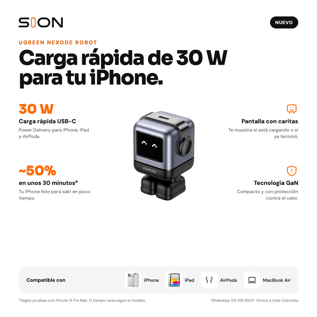 Beneficios del cargador UGREEN 30 W
