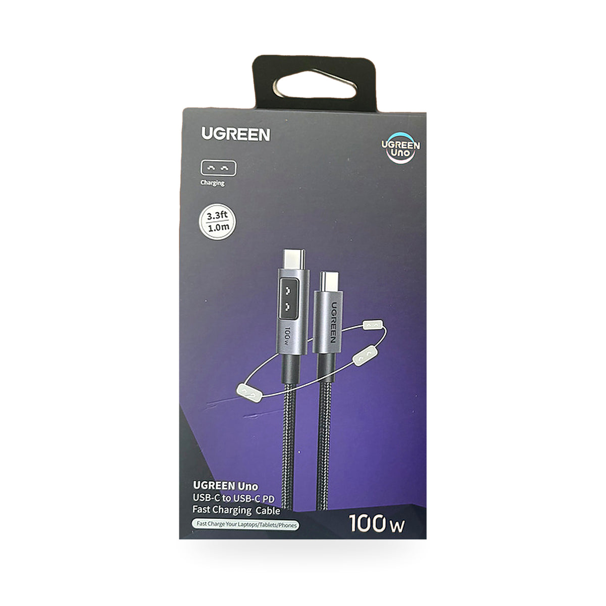 Cable UGREEN Uno USB-C a USB-C 100 W de 1 m